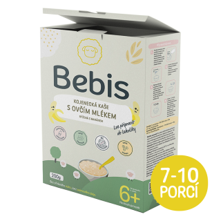 Bebis Kojenecká kaše s ovčím mlékem – Rýžová s banánem, 200 g, červen=10% sleva